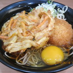 Eki Soba Sobadokoro Nakasendou - かき揚げ天玉そば，コロッケ（単品，トッピング）