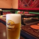 チャミヤラキッチン - 生ビールは一番搾り！