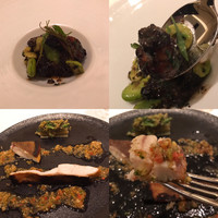 カンテサンス - 鳩のスペアリブ
                    パクッといっちゃうと骨を取り出さなければならない
                    初デートには知らないと困っちゃう小さなスペアリブ。
                    石鯛
                    皮目がパリッと。
                    クミンの効いたパンチのあるソース。