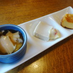 蕎麦ひら井 - 酒のつまみ三種