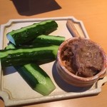 串焼とこころ 克 - 肉みそキュウリ