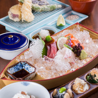 平日限定＊【和定食デザート付き　】地上150mの絶景空間で、刺身盛り合わせと天ぷら盛合わせのランチ