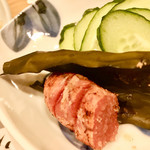 旬野菜と肴 陣家錦次 - 食べかけでごめん、明太子昆布