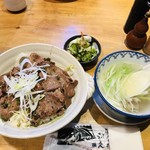 利久 - ☆牛たん丼旨塩定食(税込1,404円)タンには塩が合う^_^