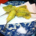 味館食堂 - メゴチの天ぷら。ふわふわ～！キスよりも食べ応えありでした！^^