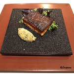 カーサ・デル・チーボ - 桜鱒の腹須の燻製仕立 Bagnetto Verd 添え