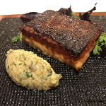 カーサ・デル・チーボ - 桜鱒の腹須の燻製仕立 Bagnetto Verd 添え