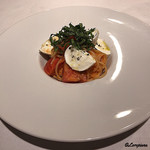 カーサ・デル・チーボ - ﾌﾙｰﾂﾄﾏﾄとﾓｯﾂｧﾚｱ･ﾌﾞｯﾌｧﾗの冷製ｽﾊﾟｹﾞﾃｨｰﾆ