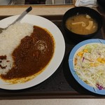 松屋 - 創業ビーフカレー大盛 野菜セット