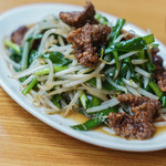 宝来家 - "韭菜豬肝（ニラレバ、ぶたきもとこみらのいためもの）"