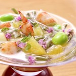 Takasegawa Maki - じゅん菜と車海老の酢の物～河内晩柑・りんご・枝豆～