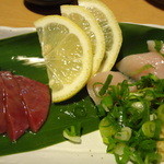 丹波地鶏とビオワイン 六賢 - 刺身盛り合わせ（２）