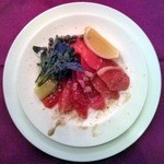 ビストロ　クロッカンドール - 西荻"BISTROT Croquant d'or"ディナー700円メニュー「自家製スモークサーモン」(2011.11メニュー改定)
