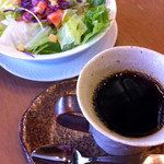 レストラン並木 - パスタのセットのサラダとコーヒー