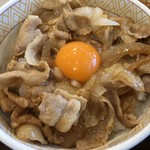 Sukiya - 豚生姜焼き朝食をご飯にのっけて、豚生姜焼き丼にしました。