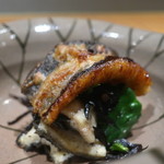 日本料理 幸庵 - 天然鰻の唐揚げと白焼き煮のひじき和えアップ