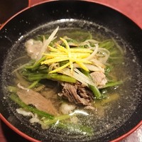 りょうりや 御旅屋 - 月の輪熊と壬生菜のさっと煮