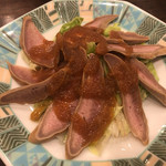 玉仙楼 - 豚タンにんにく醤油ダレ 210円