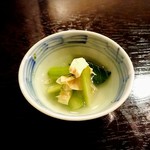 Tempura kappo nakajin - 生ゆばと小松菜のお浸し