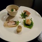 天ぷら割烹 なかじん - 前菜は５種盛り