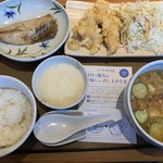 やよい軒 - 「冷汁と鶏天の定食」¥890 ＋とろろ¥150