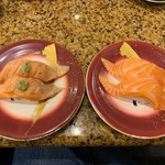 弥一 - 炙りトロｻｰﾓﾝ＋生ｻｰﾓﾝ