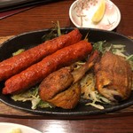 ナマステニッポン - シークカバブとタンドリーチキン(ハーフ)湯気でボヤけてる