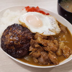 トンテキ食堂8 - カレー(700円)+目玉焼き(100円)+トンバーグ(300円)+トンテキ(300円)