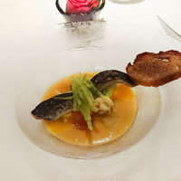 ルメルシマン オカモト - 岩魚とオマール海老、黄色トマトのガスパチョ