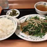 日高屋 - ニラレバ炒め定食¥660