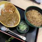 ゆで太郎 - ミニカツカレーセット680円「温かい蕎麦」