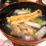 うを徳 - 甘手鰈の潮汁銀宝の天麩羅