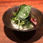 アカ - 稚鮎のフリット、アホブランコソース