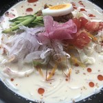 カフェアンドショップ ロータスランド - 2019/06/23
      モーニング A set 紅茶 380円
      週替りおまかせセット 豆乳担々麺 550円
      プリン 220円×2個
      玉子焼き 250円