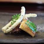 松川 - 宍道湖鰻蒲焼　ごぼうの天ぷら