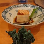 鳥音 - 食後のデザート（寒天きな粉黒蜜）