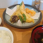 鳥音 - 天ぷら盛合せ定食1700円