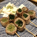 Yokkaichi Sakaba Kushidama Nakagawara - 豚串（万能ネギ・レタス）（2019年6月）