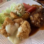 Sanzoku - ハンバーグステーキ＋カニクリームコロッケ