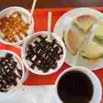 モトテカコーヒー軽井沢 - ハムチーズマフィン￥３９０＋カフェモカ￥４８０×２＋カラメルモカ￥５８０＋紅茶￥３５０