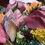 いかの墨 - 平政と花鰤とメジマグロの食べ比べアップ