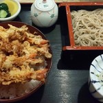 そば処 福庵 - えび天丼セット