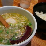 会津ラーメン 和 - 特製塩つけ汁とライス