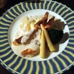 ビストロ グルートン - 真鯛のムニエル ブルーチーズとマッシュルームのクリームソース
