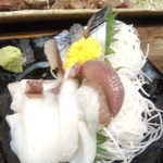 釧路食堂 - 〆サバ刺し　３５０円　タコ刺し　３００円