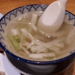 Gyuutan Sumiyaki Rikyuu - 牛たん定食・3枚(1650円)　テールスープ