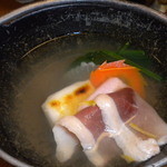 伊豆網代温泉　松風苑 - 鴨雑煮（煮る前）　２日朝