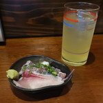 焼鳥こにし - パインチューハイとお通し