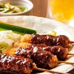 串揚げ・ドリンクが選べる！味串セット(小鉢、生野菜付き)