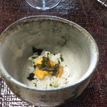 心根 - 熊本産あおさ飯蒸し　雲丹　葉山葵